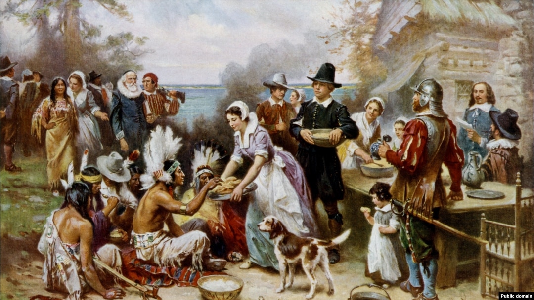 The First Thanksgiving by Jean Leon Gerome Ferris. 