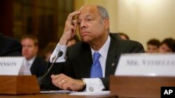 Homeland Security Secretary Jeh Johnson while testifying on Capitol Hill, Washington, June 24, 2014.