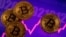 Una representación de la moneda virtual Bitcoin se ve frente a un gráfico de acciones en esta ilustración tomada el 15 de marzo de 2021.
