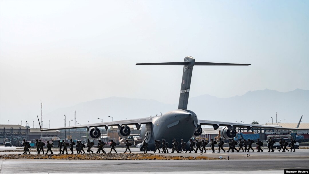 Evacuation at Hamid Karzai International Airport, Aug. 21, 2021.