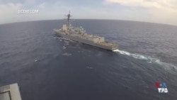 نمایش اعمال محاصره دریایی جمهوری اسلامی توسط نیروهای آمریکایی در ویدیوی تازه سنتکام