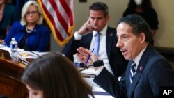 FILE - In this July 27, 2021, photo Rep. Jamie Raskin, D-Md., speaks during the House select committee hearing on the Jan. 6 attack on Capitol Hill in Washington.