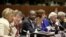 Mali's Foreign Minister Tieman Coulibaly, center, waits for the start of an emergency meeting of EU foreign ministers at the EU Council building in Brussels, Belgium, January 17, 2013.