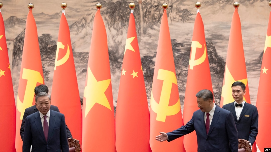Ông Tô Lâm hội kiến ông Tâp Cận Bình tại Bắc Kinh ngày 19 tháng Tám, 2024. Ông Tô Lâm sẽ đến Mỹ trong vài ngày tới.