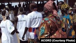 South Sudanese women take part in a 2010 event in Jonglei state organized by the ACORD NGO to raise awareness of gender-based violence. (Courtesy/ACORD)