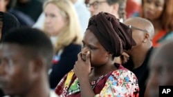 FILE —A parent of Chibok schoolgirls who were kidnapped in 2014 by Islamic extremists, attends a 10th anniversary event of the abduction in Lagos, Nigeria, Thursday, April 4, 2024