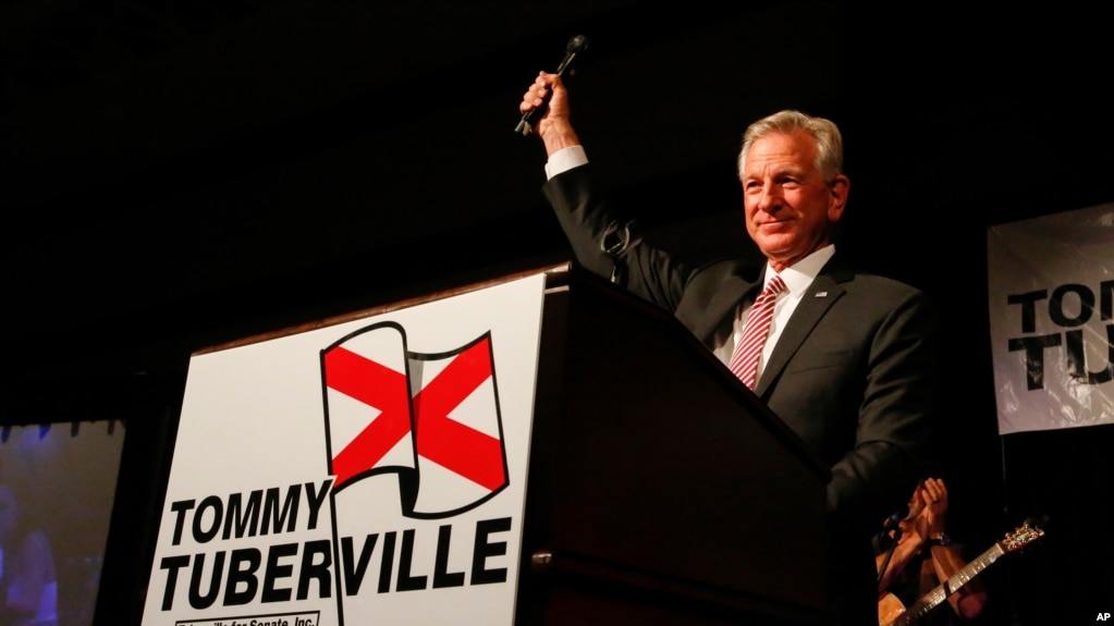 资料照片：联邦参议员图伯维尔（Tommy Tuberville）在共和党党内初选中胜出（2020年7月14日）(photo:VOA)