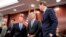 From left, House Ways and Means Committee Chairman Kevin Brady, R-Texas, Rep. Richard Neal, D-Mass., ranking member of the House Ways and Means Committee, and Sen. Ron Wyden, D-Ore., the top Democrat on the Senate Finance Committee, gather after GOP leaders announced they have forged an agreement on a sweeping overhaul of the nation's tax laws.