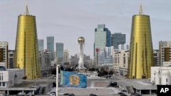 FILE - Downtown Astana, Kazakhstan, is seen from Ak Orda Presidential Palace, Feb. 28, 2023.