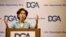 FILE - In this July 14, 2017, file photo, Rhode Island Gov. Gina Raimondo responds to a reporter's question as she addresses a Democratic Governors joint news conference during the National Governor's Association meeting in Providence, R.I. 
