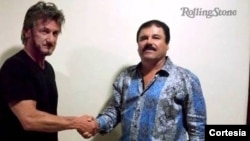 El Chapo et Sean Penn lors d'une interview au Mexique pendant la cavale du narcotrafiquant.