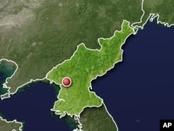 북한 영변 지역의 핵 시설 위치를 보여주는 지도.