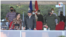 Daniel Ortega, presidente de Nicaragua (centro) durante un acto militar en Managua, la capital. Archivo VOA.