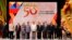 FILE: Philippine President Rodrigo Duterte, sixth from left, poses with descendants and representatives of the ASEAN Founding Fathers at the closing ceremony of the 50th ASEAN Foreign Ministers Meeting and its 50th Grand Celebration Tuesday Aug. 8, 2017 at the Philippine International Convention Center in Manila, Philippines. (AP Photo/Bullit Marquez)