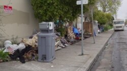 Homeless people and camps in Berkeley, California, in April 2020.