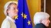 歐盟委員會主席馮德萊恩週二在布魯塞爾歡迎到訪的美國財長耶倫（2022年5月17日）