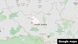 Map of South Sudan with Warrap state highlighted (Google Maps)