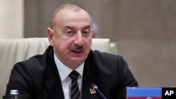 FILE - Azerbaijani President Ilham Aliyev, shown here on Nov. 6, 2024, recently denounced a letter from U.S. lawmakers criticizing his country's human rights record and calling for the release of political prisoners