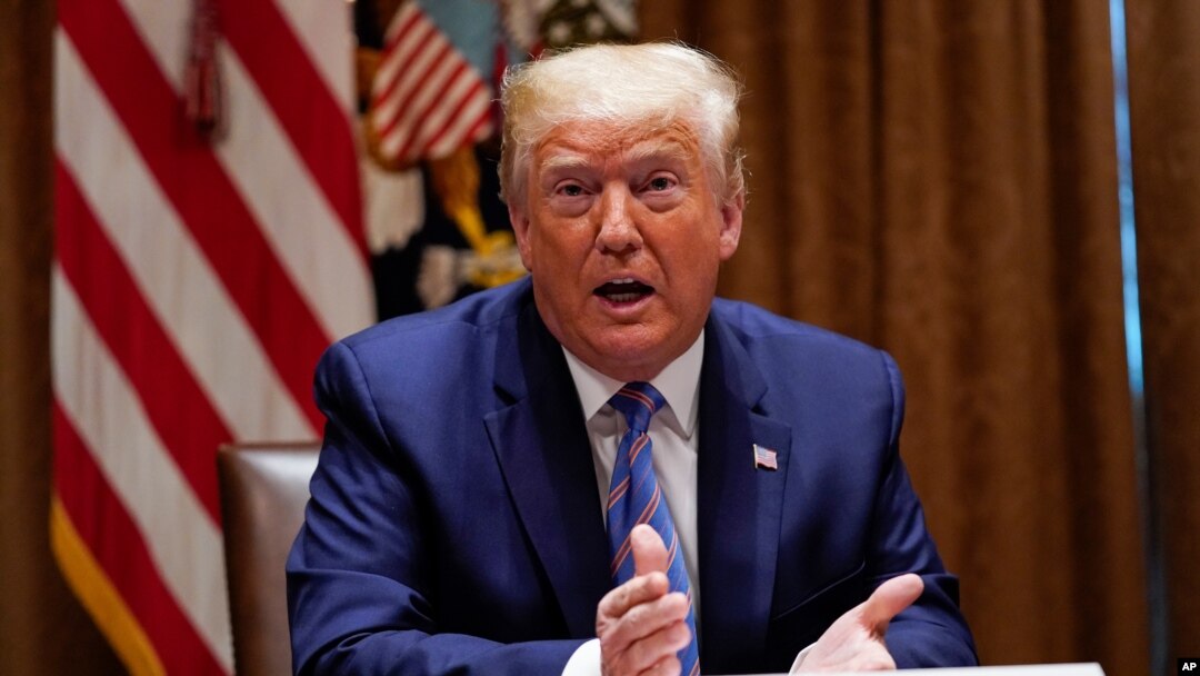 FILE - President Donald Trump speaks in the Cabinet Room of the White House, June 15, 2020, in Washington. 