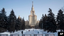 FILE - An image of Moscow State University on Feb. 8, 2021. 