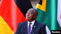 FILE: South Africa President Cyril Ramaphosa, photographed during joint news conference with German Chancellor Olaf Scholz, Pretoria, May 24, 2022 