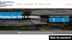 Loyola Marymount University is advertising the Democratic debate on its website.