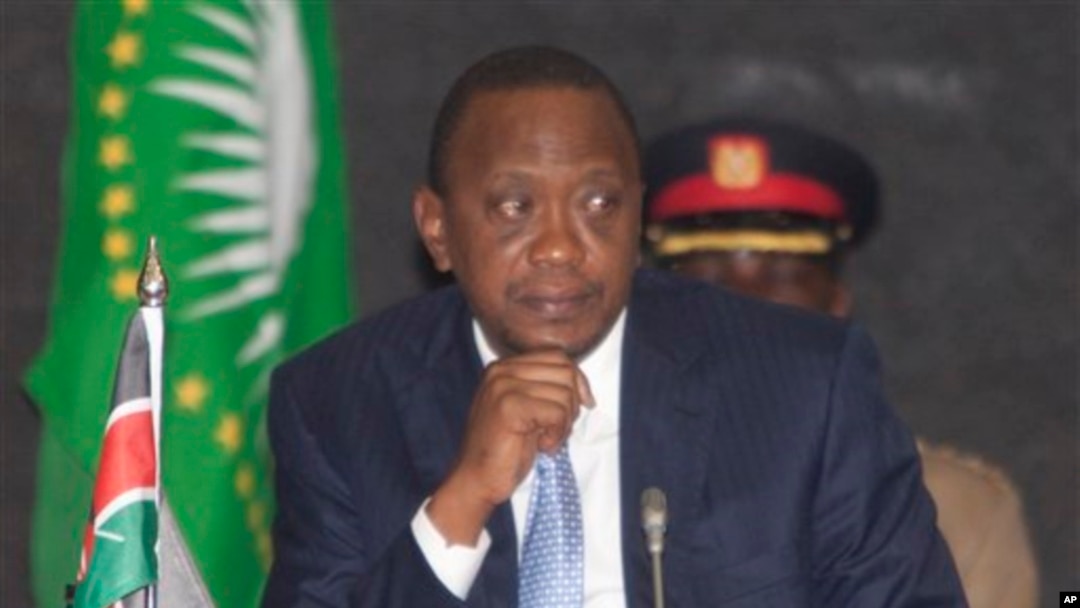President of Kenya, Uhuru Kenyatta during the African Union Summit, Nairobi, Sept. 2, 2014.