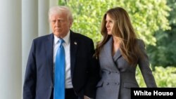 دونالد ترمپ، رییس جمهور و میلانیا ترمپ بانوی نخست ایالات متحدۀ امریکا