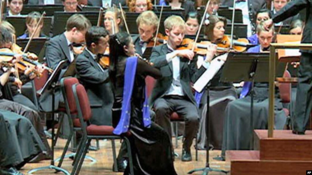 The Washington Performing Arts Society presented the European Union Youth Orchestra at Washington's Kennedy Center, April 2012. The group has stops planned in New York and Boston before finishing its tour near Chicago later this month.
