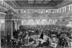 Trial of President Andrew Johnson, Harper's Weekly, April 11, 1868.