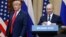 Tổng thống Mỹ Donald Trump, và Tổng thống Nga Vladimir Putin chuẩn bị họp báo sau cuộc họp thượng đỉnh tại Helsinki, Phần Lan, ngày 16/7/2018. 