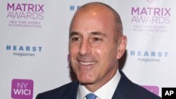FILE - Matt Lauer attends the Matrix Awards, hosted by New York Women in Communications, at the Sheraton Times Square in New York. 