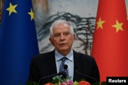 Perwakilan Tinggi UE untuk Urusan Luar Negeri dan Kebijakan Keamanan Josep Borrell di Beijing, China, 13 Oktober 2023. (Foto: Pedro Pardo/Pool via REUTERS)