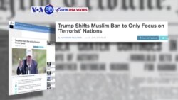 VOA60 Elections - ABC News: Trump is shifting his proposed policy ban on Muslims