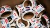 (FILES) Rolls of “I Voted” stickers are stored at the Maricopa County Tabulation and Election Center ahead of the 2024 Arizona Primary and General elections in Phoenix, Arizona on June 3, 2024.