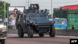 Kinshasa quadrillé par la police le 30 novembre 2017, lors d'une manifestation anti-Kabila.