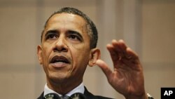 U.S. President Barack Obama delivers remarks at the United States Holocaust Museum in Washington, April 23, 2012. 