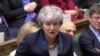 Britain's Prime Minister Theresa May speaks in the Parliament in London, April 3, 2019, in this screen grab taken from video. 
