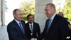 Президенти Росії і Туреччини, Путін та Ердоган на зустрічі в Сочі 22 жовтня 2019 р.