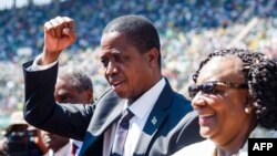 Edgar Lungu à Harare, au Zimbabwe, le 26 août 2018. (Photo Jekesai NJIKIZANA / AFP)