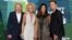 FILE - Phillip Sweet, from left, Kimberly Schlapman, Karen Fairchild and Jimi Westbrook, of Little Big Town, arrive at the CMT Music Awards at Bridgestone Arena in Nashville, Tennessee, June 10, 2015.