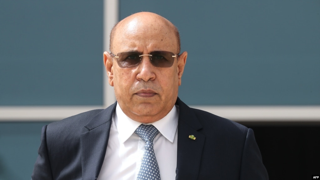 FILE - Mauritania President Mohamed Ould Cheikh El Ghazouani poses for a photo during the G5 Sahel summit in Nouakchott, Mauritania, June 30, 2020.
