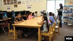 Students learning the Navajo language at Indian Wells Elementary School in Navajo Nation.