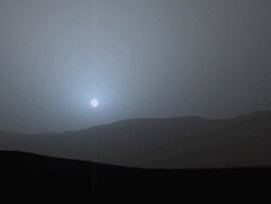 غروب خورشید در مریخ