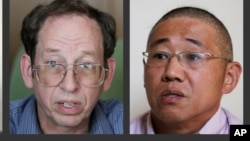 Ông Jeffrey Fowle (trái) và ông Kenneth Bae, hai người Mỹ đang bị Bắc Triều Tiên bắt giữ.