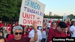 Warga diaspora Indonesia menggelar aksi solidaritas di Houston, Texas (foto: courtesy).