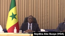 Le Président Macky Sall à Dakar, Sénégal, le 16 mars 2020. (VOA/Seydina Aba Gueye)