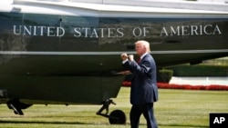 2017年8月4日美國總統川普準備搭乘專機。