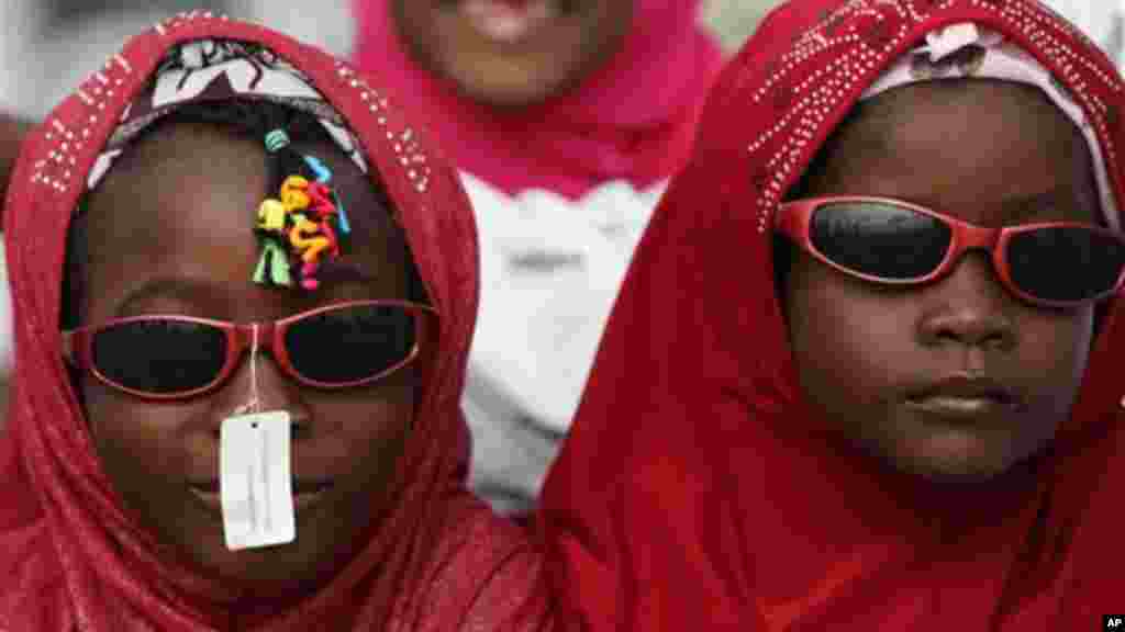 Nigeria Muslims attend Eid al-Fitr prayers at the Obalende prayer ground.