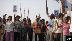 Villagers in Kampong Speu protest against Phnom Penh Sugar Company for land grabbing.